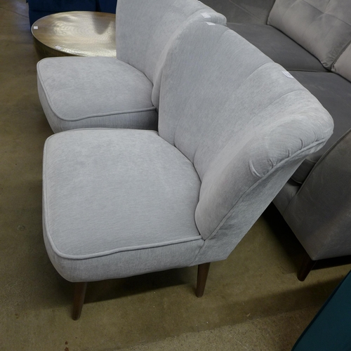 1506 - A grey velvet side chair