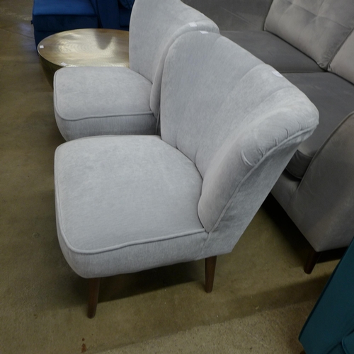 1507 - A grey velvet side chair