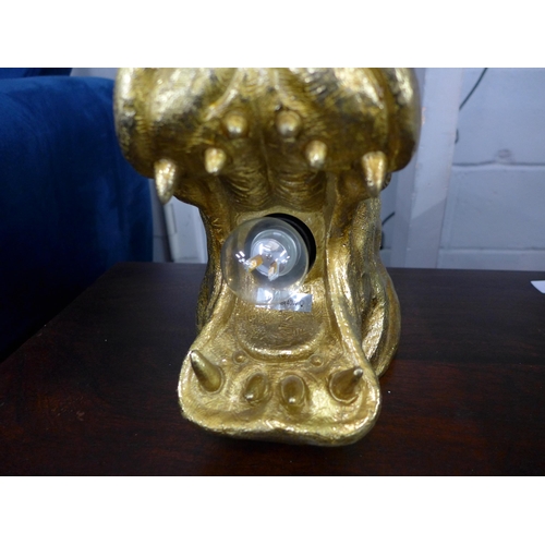 1513 - A gold table lamp in the form of a hippo