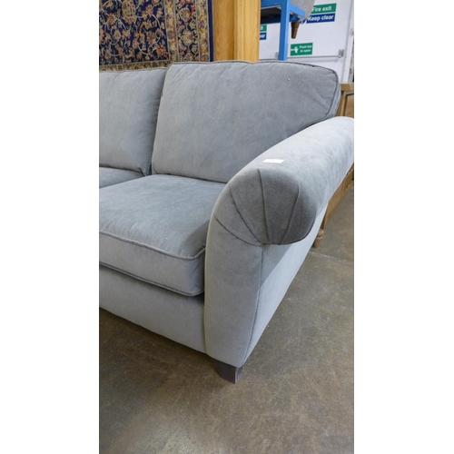 1535 - A grey velvet corner sofa