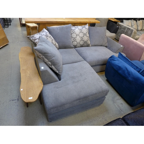 1600 - A grey patterned mini corner sofa