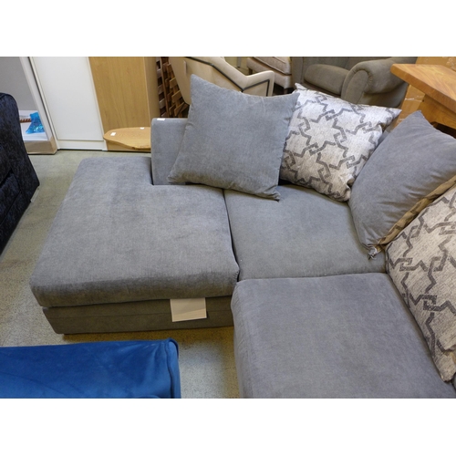 1600 - A grey patterned mini corner sofa