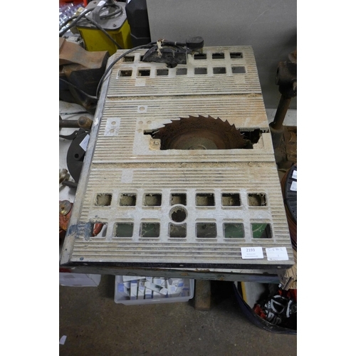 2193 - Electric bench saw - failed electrical safety test due to earth continuity - sold as scrap only