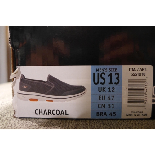 3003 - Pair of men's charcoal slip-on Skechers - UK 12 * this lot is subject to VAT