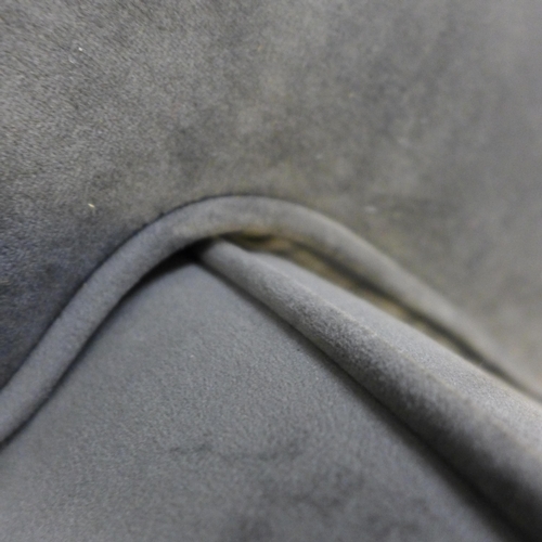 1454 - A grey Hoxton velvet L shaped sofa