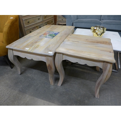 1539 - A French mango lamp table and coffee table * this lot is subject to VAT