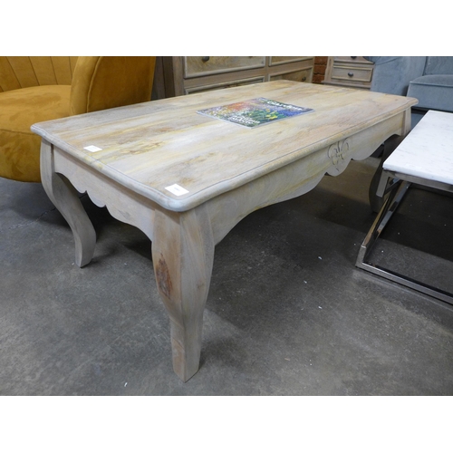 1539 - A French mango lamp table and coffee table * this lot is subject to VAT