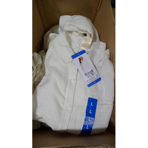 3034 - Box of women's white Matty M. shirts - mixed sizes * this lot is subject to VAT