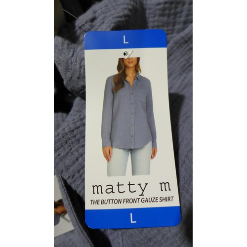 3036 - Box of women's blue Matty M. shirts - mixed sizes * this lot is subject to VAT