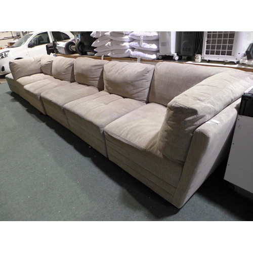 3046 - 6Pc Fabric Sectional Sofa inc Footstool, WORN/MARKED Original RRP - £799.99 +VAT (280 -458) *This lo... 