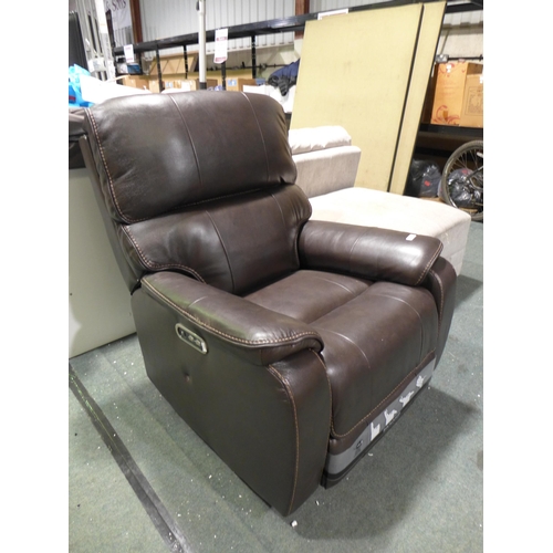 3047 - Leather Power Recliner  Barcalounger Power Headrest, Original RRP - £499.99 +VAT (280 -409) *This lo... 