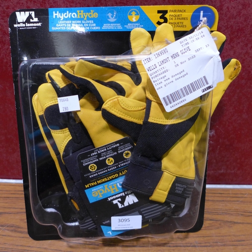 3095 - Wells Lamont Mens Hydrahyde Gloves Original RRP - £18.99 +VAT (280 -235) *This lot is subject to VAT