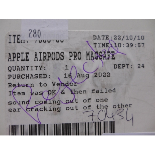 3098 - Apple Airpods Pro, Original RRP - £164.99 +VAT (280 -242) *This lot is subject to VAT