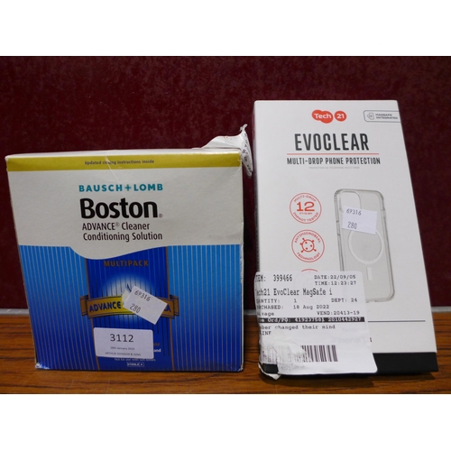 3112 - T21 Evoclear Clear M 13  Tech21 Magsafe Iphone case & Boston clean kit (280 -147) *This lot is subje... 