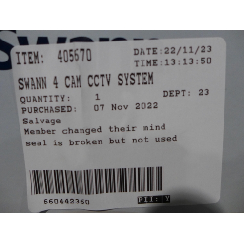 3190 - Swann 4 Cam Cctv System, Original RRP - £159.99 +VAT (280 -545) *This lot is subject to VAT