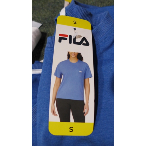 3238 - 3 small blue Fila t-shirts & XL Champion t-shirt  *This lot is subject to VAT