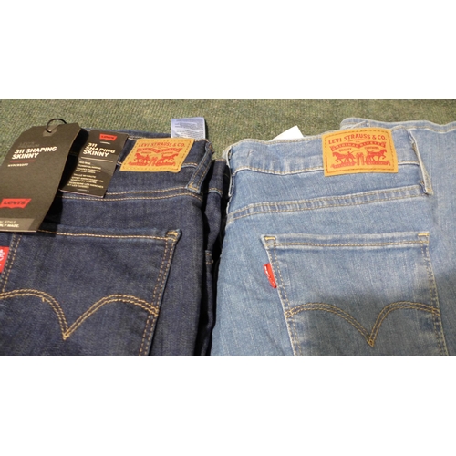 3257 - 3 pairs of women's Levi 311's jeans - mixed sizes, styles and colours *This lot is subject to VAT