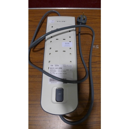 3126 - Belkin 8-Way Surge 8 Socket Surge Protector, Original RRP - £19.99 +VAT (280 -513) *This lot is subj... 