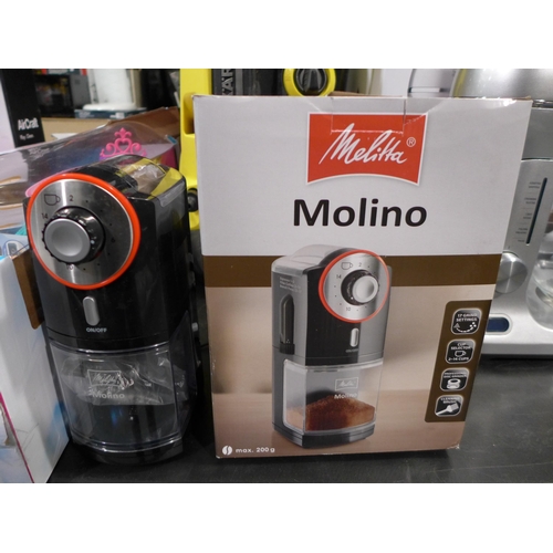 3346 - Melitta Molino Electrical coffee Grinder Black/Red , Original RRP - £29.16 +VAT (280 -615) *This lot... 