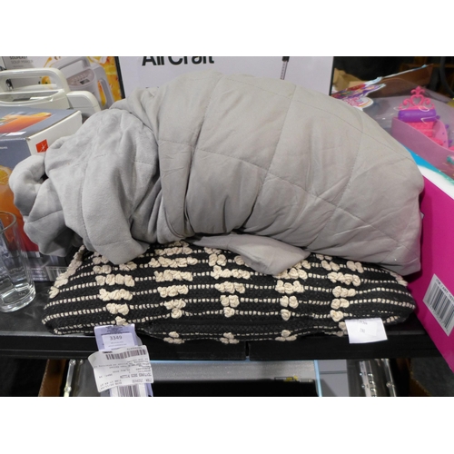 3349 - Textured Deco Pillow  20X20 And Weighted Blanket, Original RRP - £11.99 +VAT (280 -679) *This lot is... 