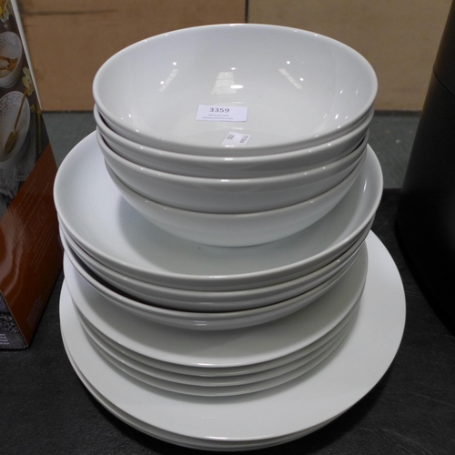 3359 - Denby White Dinner Ware  Porcelain , Original RRP - £47.99 +VAT (280 -617) *This lot is subject to V... 