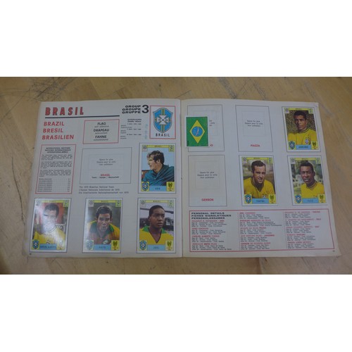 686 - A box of World Cup 1970 souvenirs and memorabilia, including a full set of World Cup Soccer Stars al... 