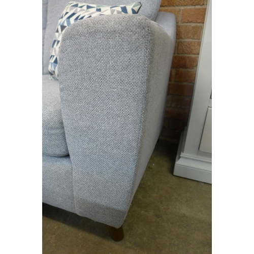 1530A - A pair of grey upholstered pinched back two seater sofas - marked