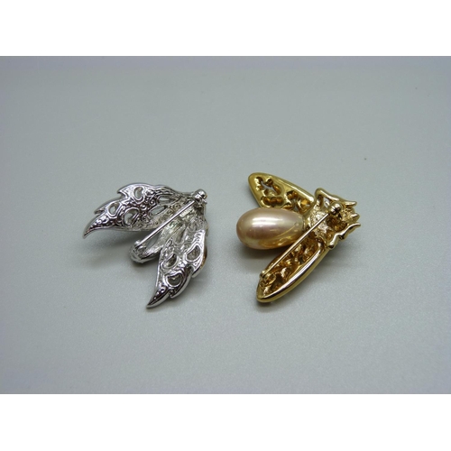 873 - Two Atwood & Sawyer brooches