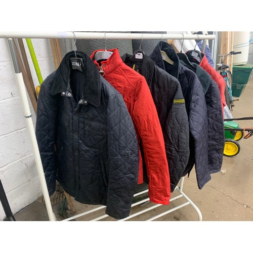 2339 - Seven assorted sized Barbour jackets