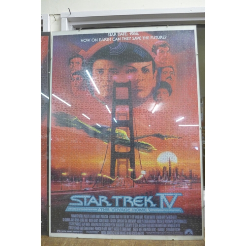 2122 - Two Star Trek 1990's jigsaw puzzles, framed