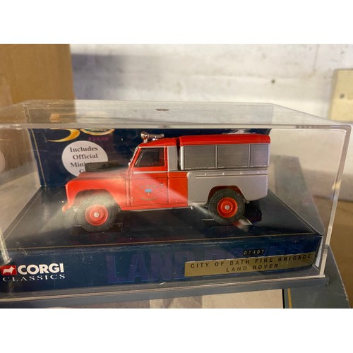 2238 - Corgi die cast toy Penny Post boxed tram: City of Bath Fire Engine; Land Rover and Shore porters Guy... 