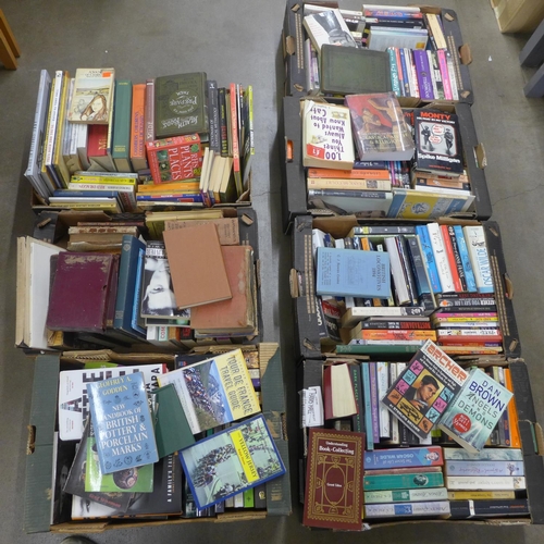 1057 - Seven boxes of books; novels - children's, youth and adult, classics, history, horror, sports, etc. ... 