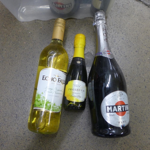 1068 - A box of sparkling wines, Pierre Darceys Champagne and Martini Asti **PLEASE NOTE THIS LOT IS NOT EL... 