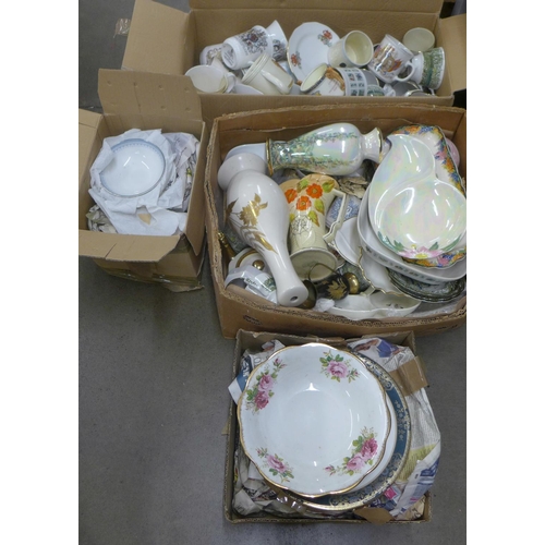 1074 - Four boxes of mixed china **PLEASE NOTE THIS LOT IS NOT ELIGIBLE FOR POSTING AND PACKING**