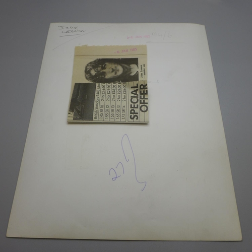 615 - Beatles related press photographs of John Lennon and one of George Harrison in Australia