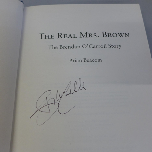 623 - Autographed books by Brendon O'Carroll (Mrs Brown's Boys), Ian McShane (Lovejoy) and Jessica Ennis