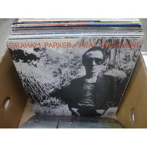 681 - A box of seventy various 1970s and 1980s LPs including Bruce Springsteen, Eurythmics, John Lennon, W... 