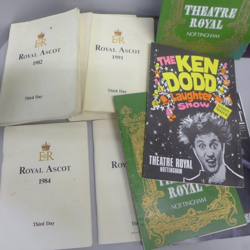 702 - A bag of theatre programmes and Royal Ascot programmes