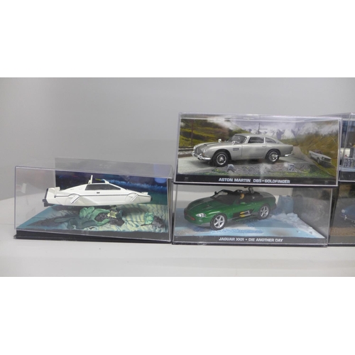 709 - Six cased James Bond die-cast model vehicles