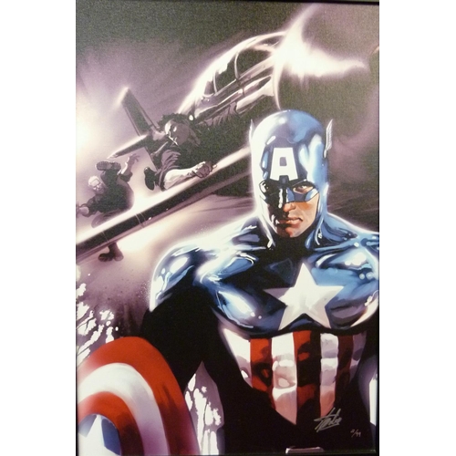 728 - Stan Lee (American 1922-2018), Marvel Comics Captain America, signed limited edition giclee print on... 