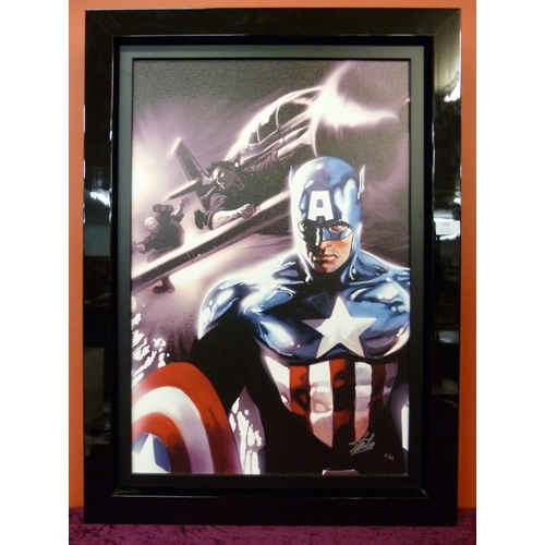 728 - Stan Lee (American 1922-2018), Marvel Comics Captain America, signed limited edition giclee print on... 