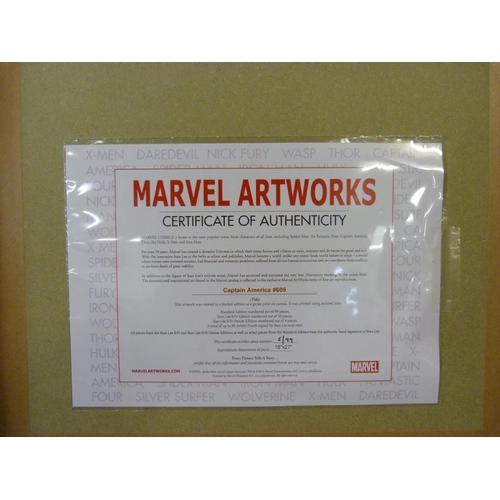 728 - Stan Lee (American 1922-2018), Marvel Comics Captain America, signed limited edition giclee print on... 