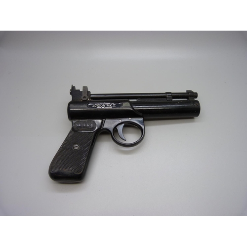 756 - A Webley Junior Mk II air pistol, .177 cal, boxed