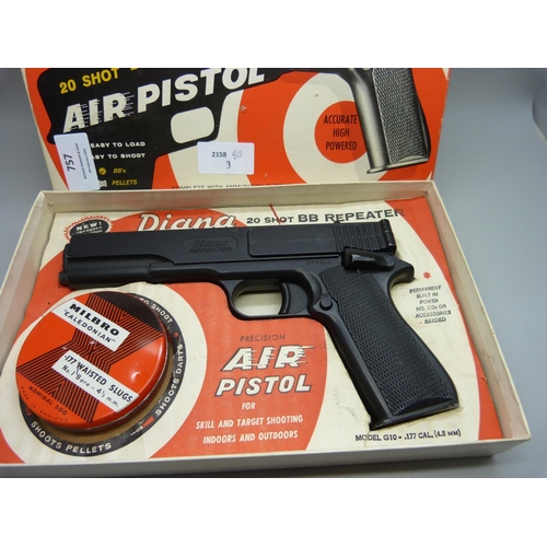 757 - A Diana BB repeater air pistol, boxed