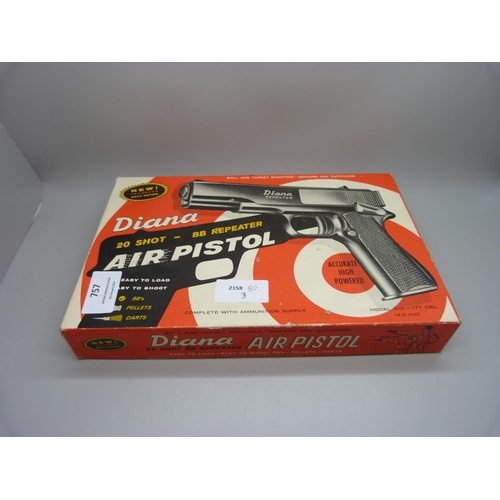 757 - A Diana BB repeater air pistol, boxed