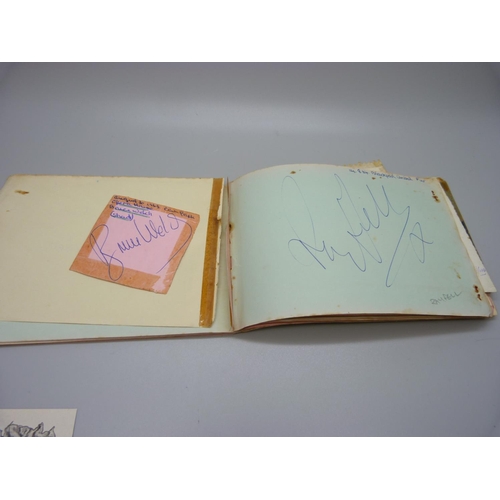 758 - A 1960s autograph book, Ken Dodd, George Formby, etc., and later