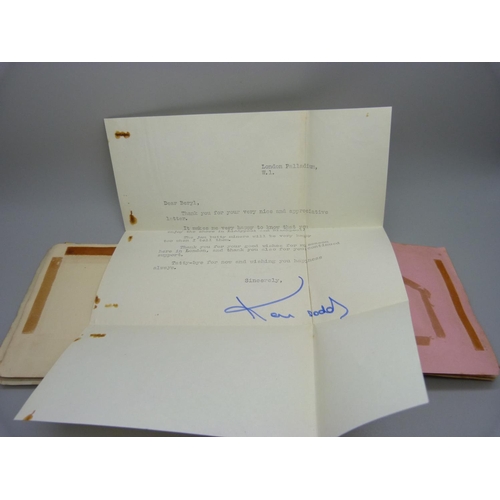 758 - A 1960s autograph book, Ken Dodd, George Formby, etc., and later