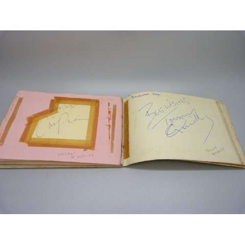 758 - A 1960s autograph book, Ken Dodd, George Formby, etc., and later