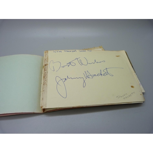 758 - A 1960s autograph book, Ken Dodd, George Formby, etc., and later