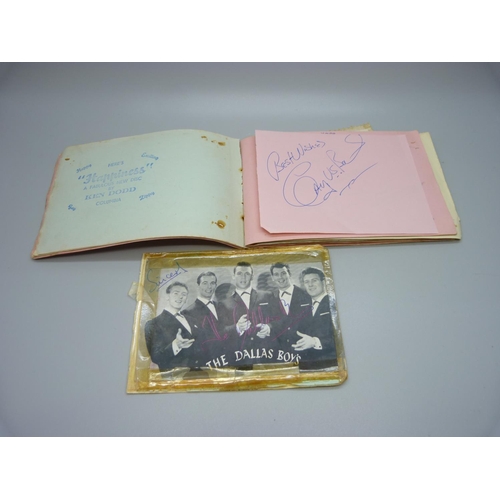 758 - A 1960s autograph book, Ken Dodd, George Formby, etc., and later